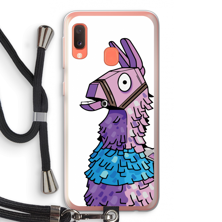 Lama: Samsung Galaxy A20e Transparant Hoesje met koord