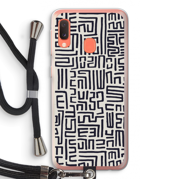 Moroccan Print: Samsung Galaxy A20e Transparant Hoesje met koord