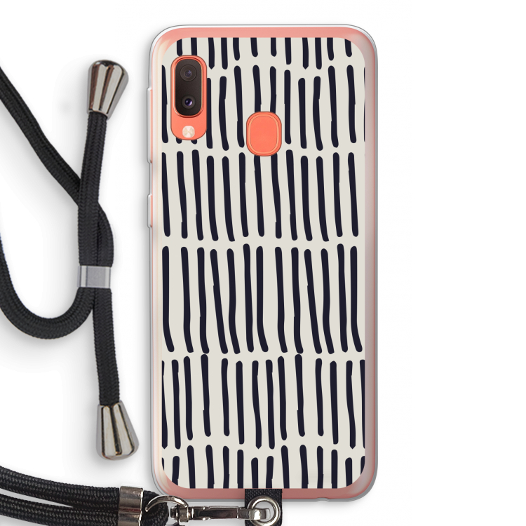 Moroccan stripes: Samsung Galaxy A20e Transparant Hoesje met koord