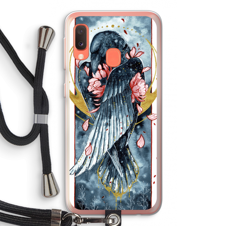 Golden Raven: Samsung Galaxy A20e Transparant Hoesje met koord