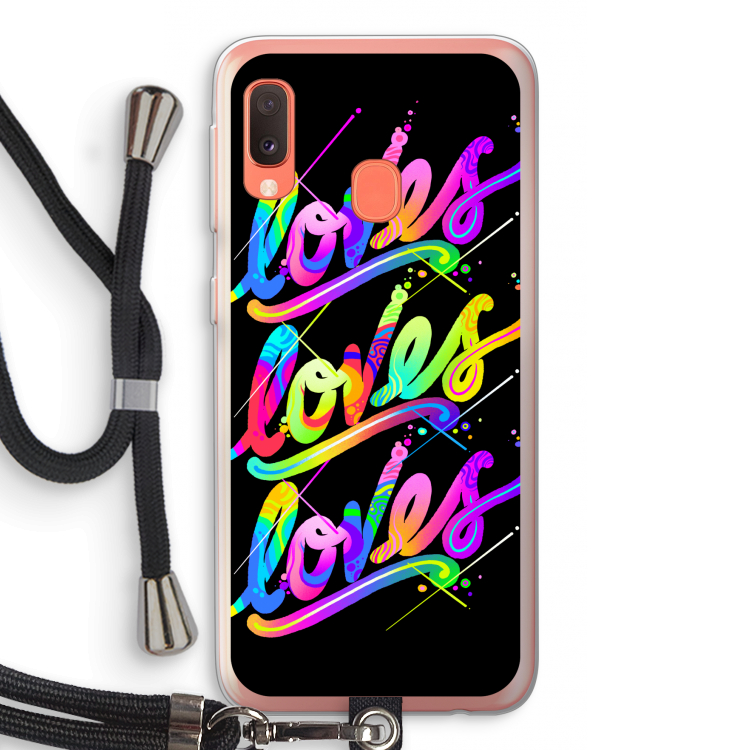 Loves: Samsung Galaxy A20e Transparant Hoesje met koord