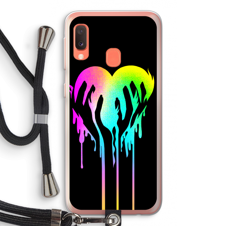 Hold My Heart: Samsung Galaxy A20e Transparant Hoesje met koord
