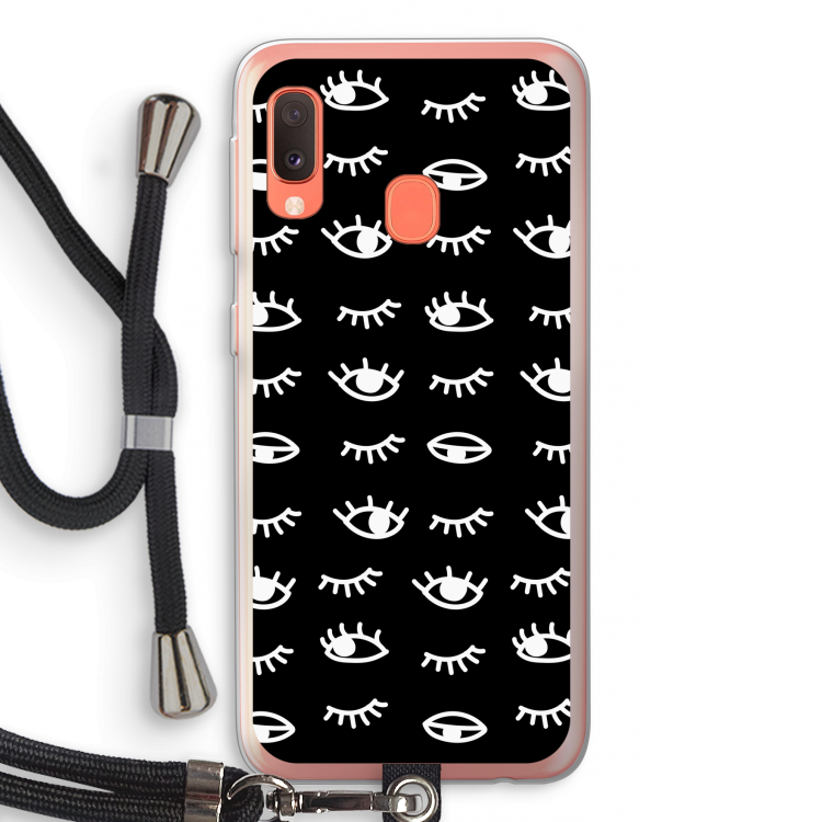 Eye pattern #3: Samsung Galaxy A20e Transparant Hoesje met koord