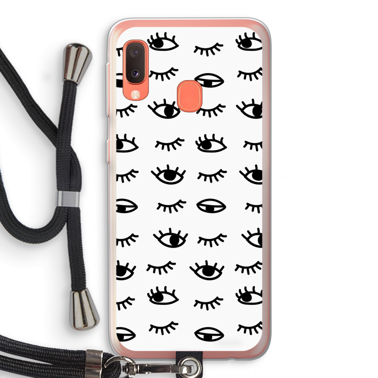 Eye pattern #2: Samsung Galaxy A20e Transparant Hoesje met koord