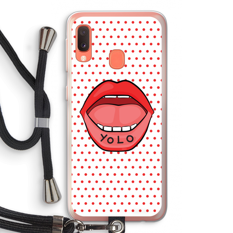 Yolo Denise: Samsung Galaxy A20e Transparant Hoesje met koord
