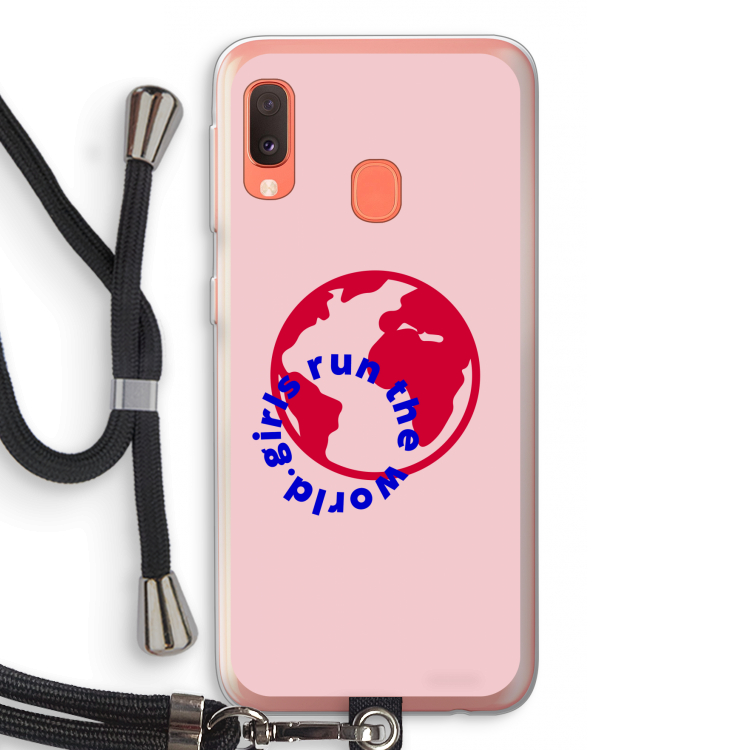 Run The World: Samsung Galaxy A20e Transparant Hoesje met koord