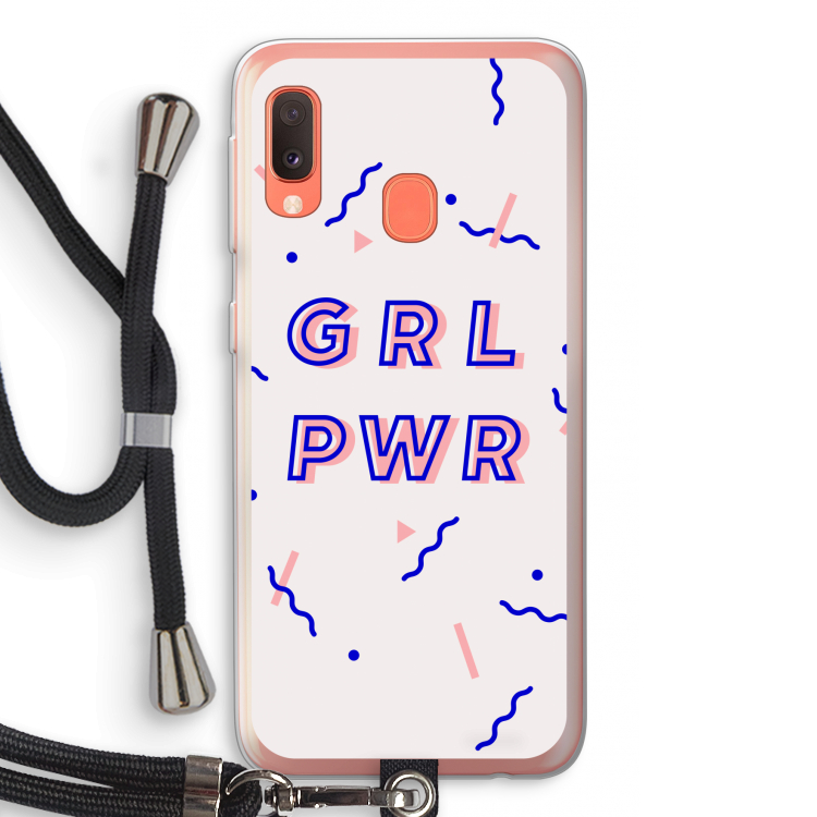 GRL PWR: Samsung Galaxy A20e Transparant Hoesje met koord