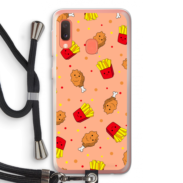 Chicken 'n Fries: Samsung Galaxy A20e Transparant Hoesje met koord