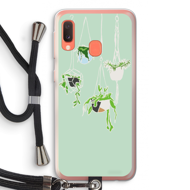 Hang In There: Samsung Galaxy A20e Transparant Hoesje met koord