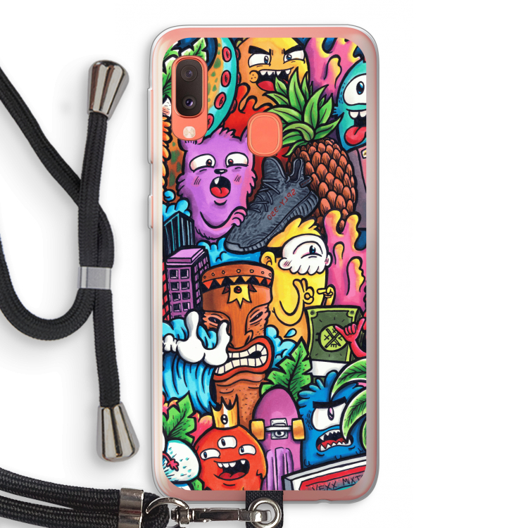 Vexx Mixtape: Samsung Galaxy A20e Transparant Hoesje met koord
