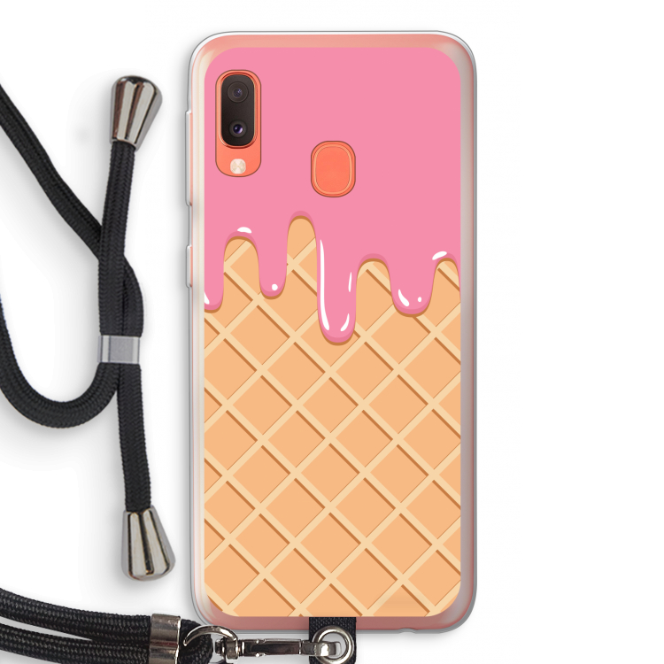 Ice cream: Samsung Galaxy A20e Transparant Hoesje met koord