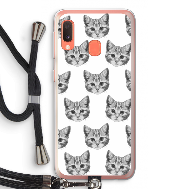Kitten: Samsung Galaxy A20e Transparant Hoesje met koord
