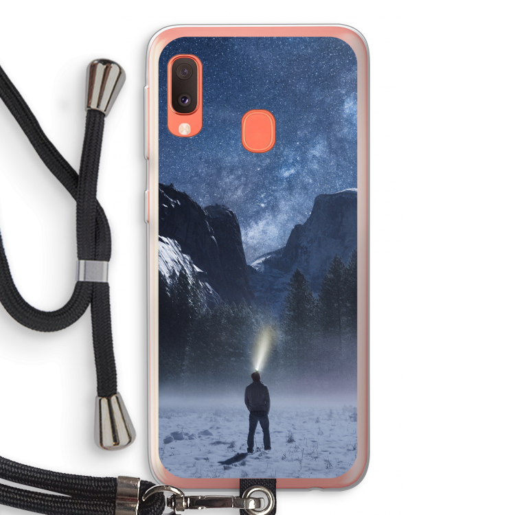 Wanderlust: Samsung Galaxy A20e Transparant Hoesje met koord