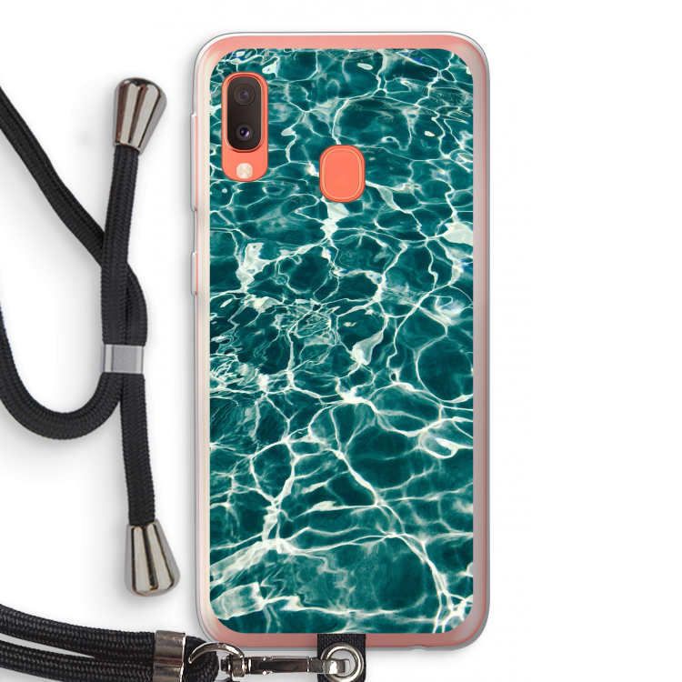 Weerkaatsing water: Samsung Galaxy A20e Transparant Hoesje met koord