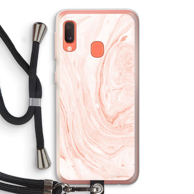 Peach bath: Samsung Galaxy A20e Transparant Hoesje met koord