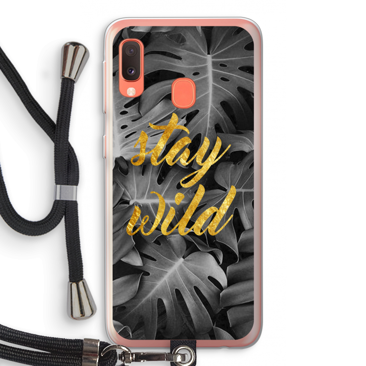 Stay wild: Samsung Galaxy A20e Transparant Hoesje met koord