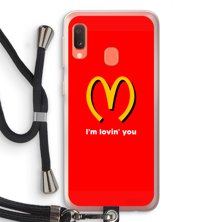 I'm lovin' you: Samsung Galaxy A20e Transparant Hoesje met koord