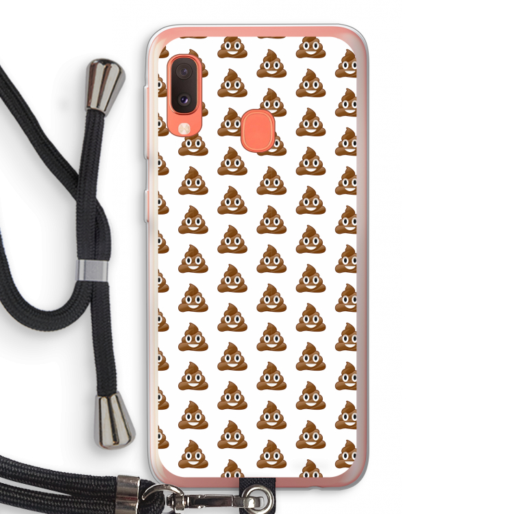 Poop emoji: Samsung Galaxy A20e Transparant Hoesje met koord