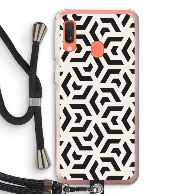 Crazy pattern: Samsung Galaxy A20e Transparant Hoesje met koord