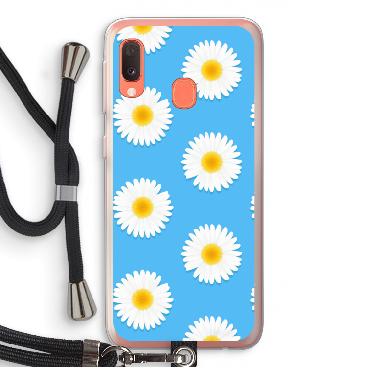 Margrietjes: Samsung Galaxy A20e Transparant Hoesje met koord
