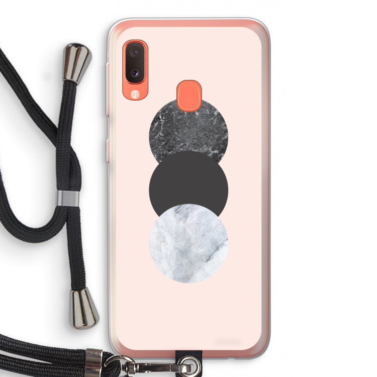 Marmeren cirkels: Samsung Galaxy A20e Transparant Hoesje met koord