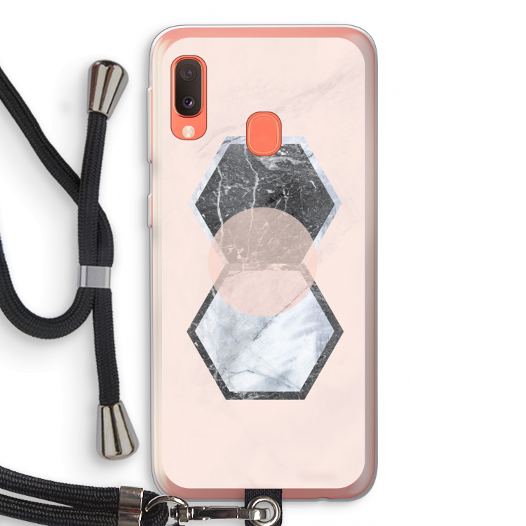 Creatieve toets: Samsung Galaxy A20e Transparant Hoesje met koord