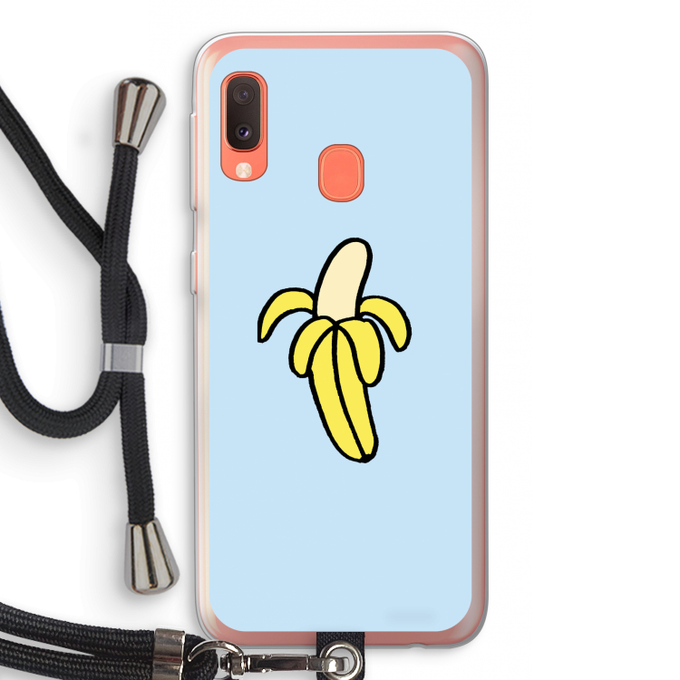 Banana: Samsung Galaxy A20e Transparant Hoesje met koord