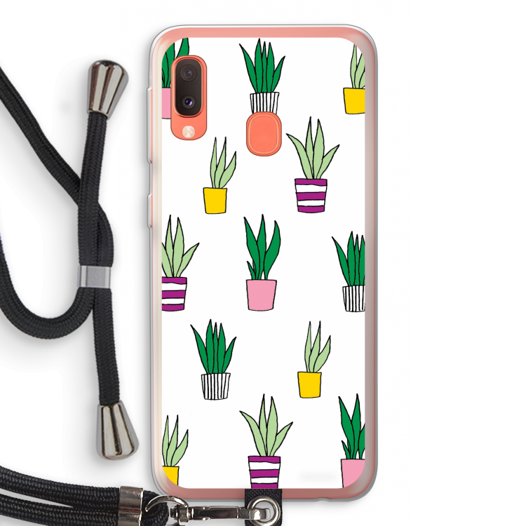 Sanseveria: Samsung Galaxy A20e Transparant Hoesje met koord