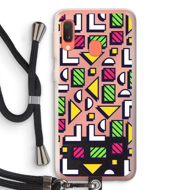 8-bit N°4: Samsung Galaxy A20e Transparant Hoesje met koord