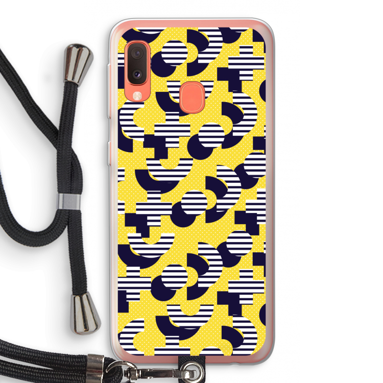 8-bit N°3: Samsung Galaxy A20e Transparant Hoesje met koord