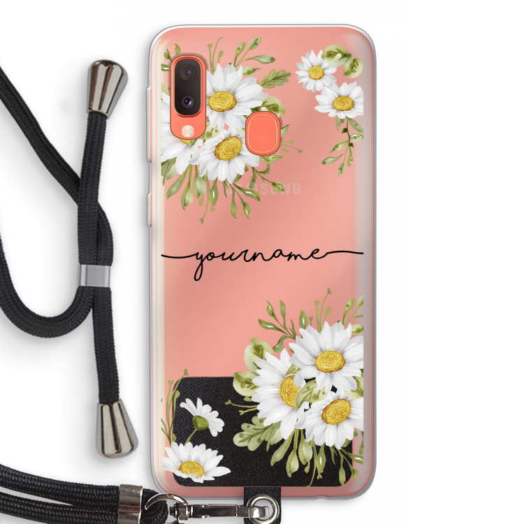 Daisies: Samsung Galaxy A20e Transparant Hoesje met koord