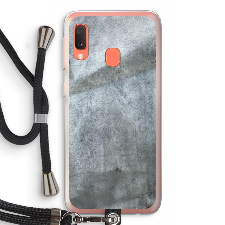 Grey Stone: Samsung Galaxy A20e Transparant Hoesje met koord