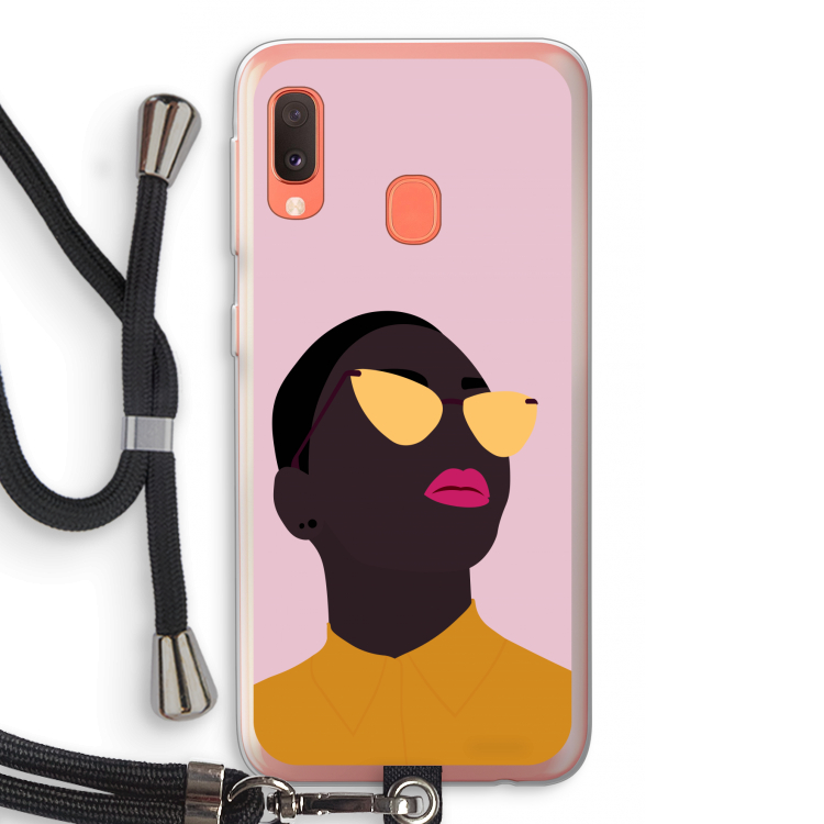 Yellow glasses: Samsung Galaxy A20e Transparant Hoesje met koord