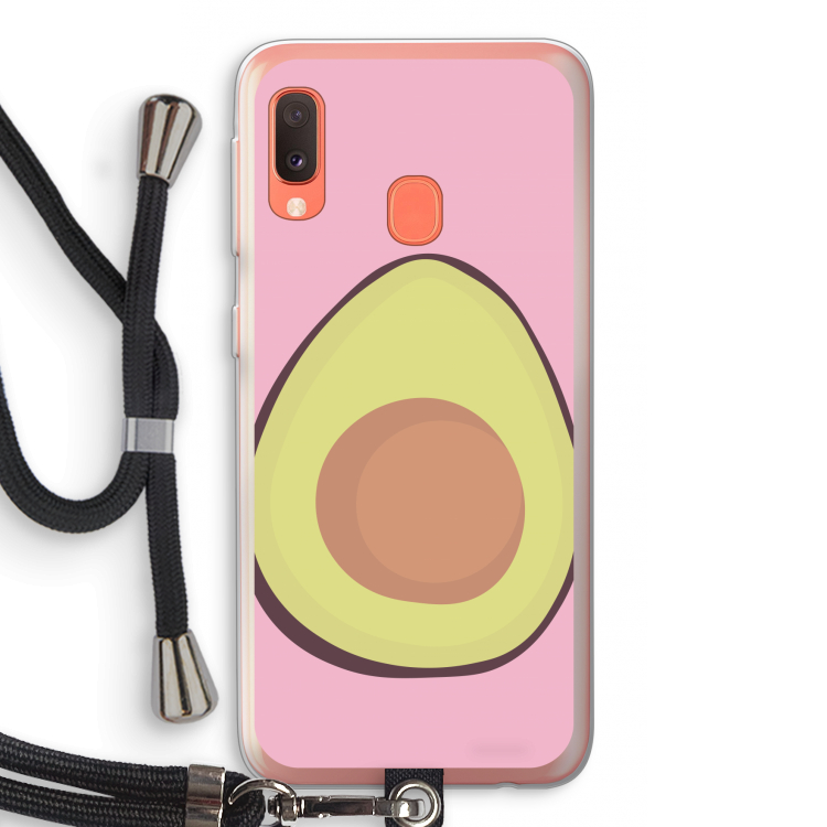 Avocado: Samsung Galaxy A20e Transparant Hoesje met koord