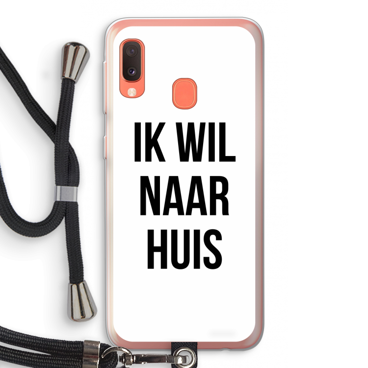 Ik wil naar huis: Samsung Galaxy A20e Transparant Hoesje met koord