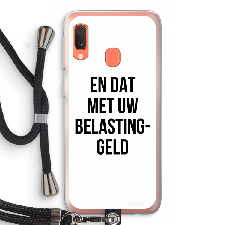 Belastinggeld: Samsung Galaxy A20e Transparant Hoesje met koord