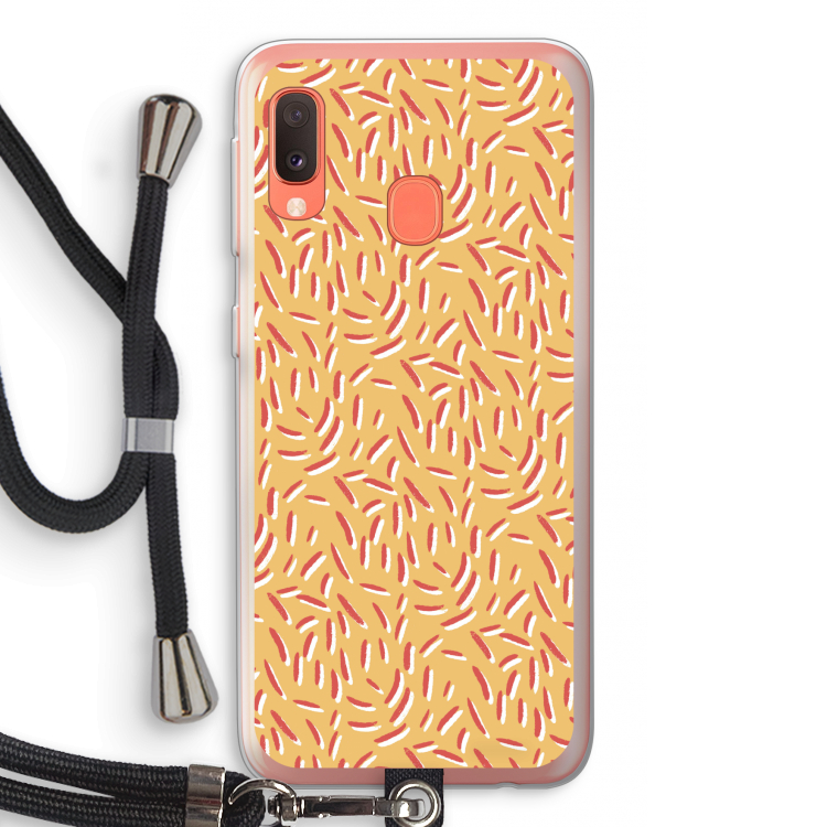 Camouflage: Samsung Galaxy A20e Transparant Hoesje met koord