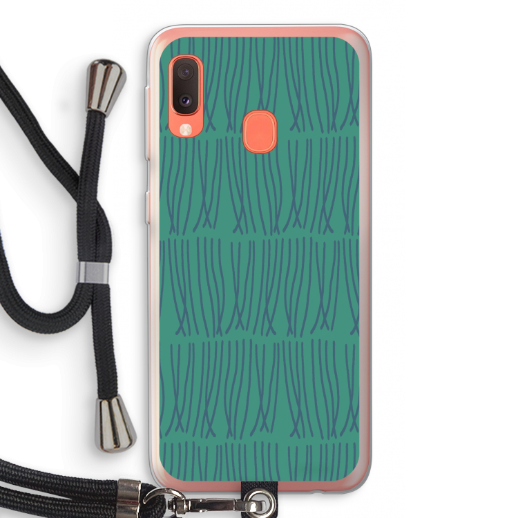 Swirls: Samsung Galaxy A20e Transparant Hoesje met koord