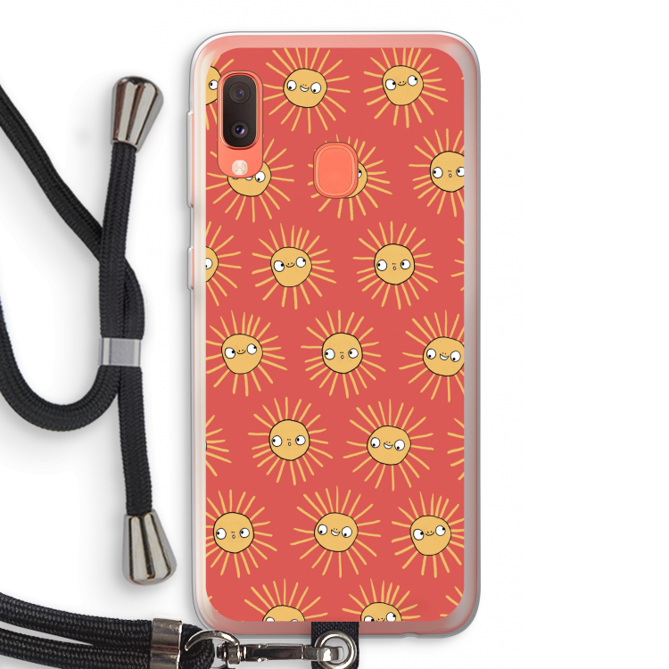 Zon: Samsung Galaxy A20e Transparant Hoesje met koord