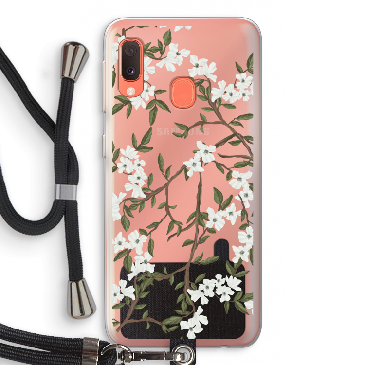 Blossoming spring: Samsung Galaxy A20e Transparant Hoesje met koord