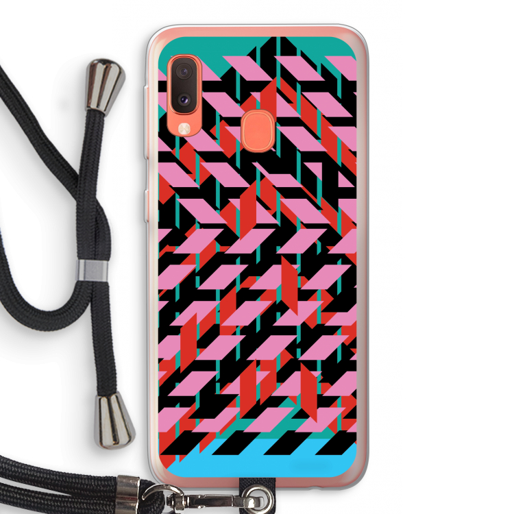 Skew Blush 2: Samsung Galaxy A20e Transparant Hoesje met koord