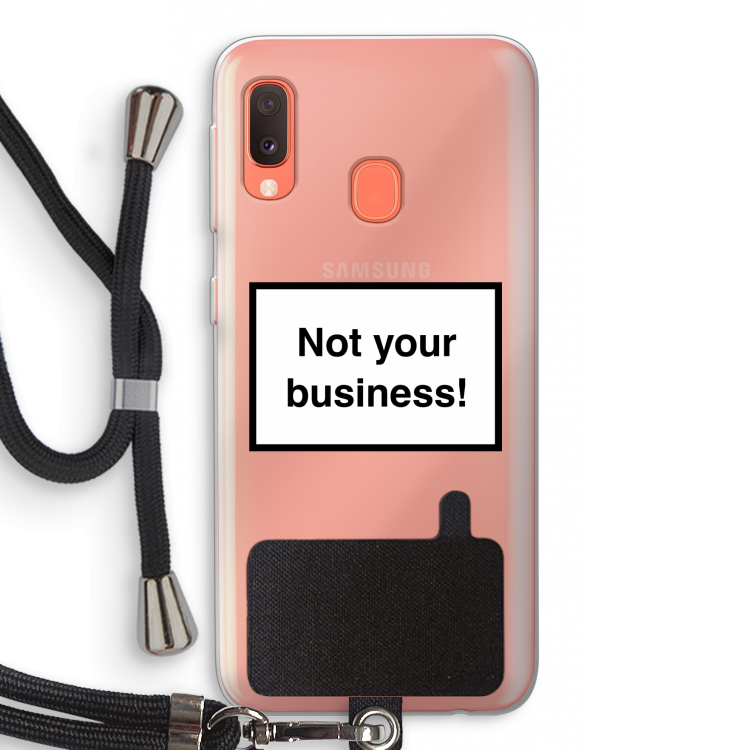 Not your business: Samsung Galaxy A20e Transparant Hoesje met koord