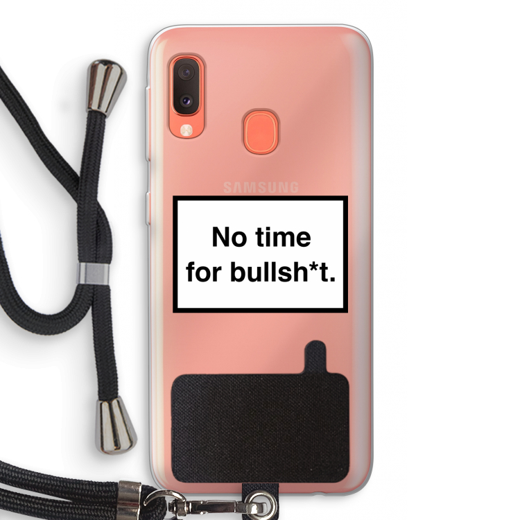 No time: Samsung Galaxy A20e Transparant Hoesje met koord