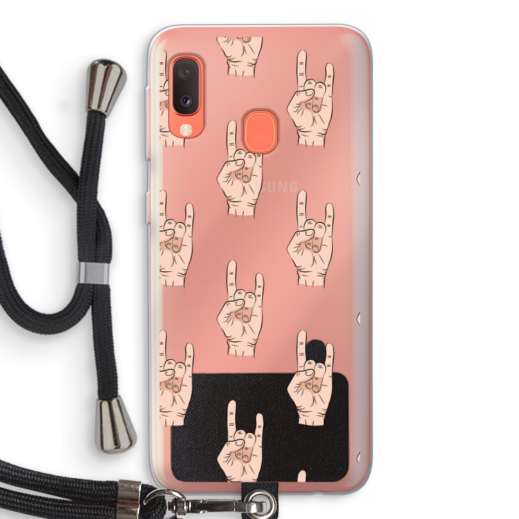 Rock: Samsung Galaxy A20e Transparant Hoesje met koord