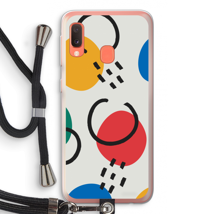 Illustratieve pop 3: Samsung Galaxy A20e Transparant Hoesje met koord
