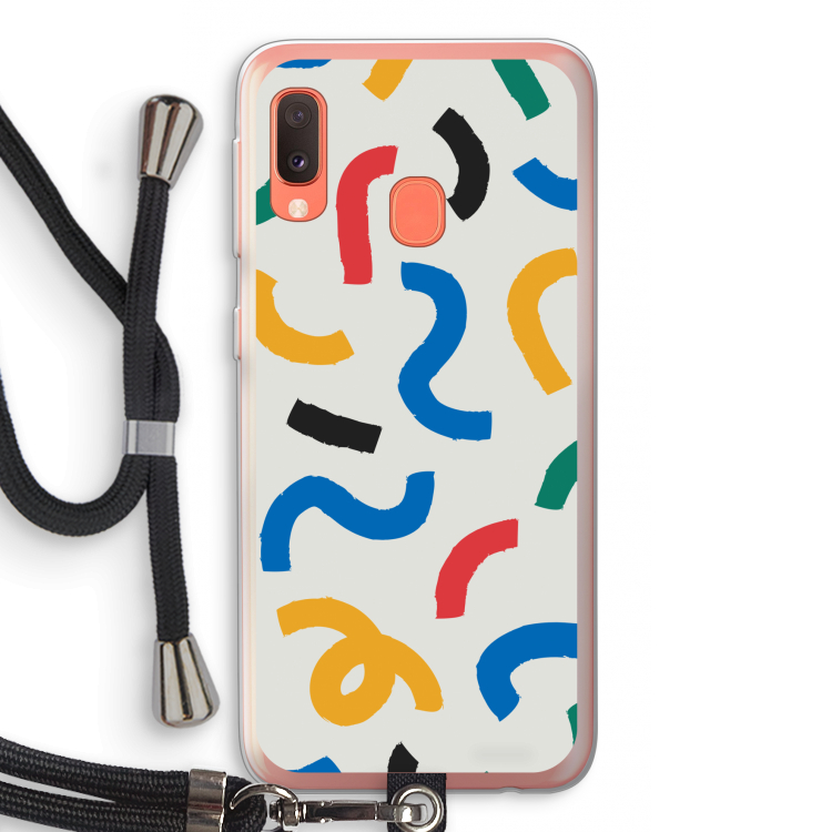 Illustratieve pop 2: Samsung Galaxy A20e Transparant Hoesje met koord
