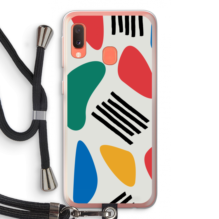 Illustratieve pop 1: Samsung Galaxy A20e Transparant Hoesje met koord
