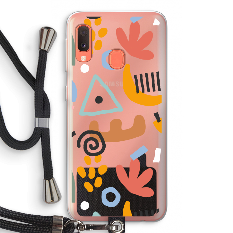 Abstract: Samsung Galaxy A20e Transparant Hoesje met koord