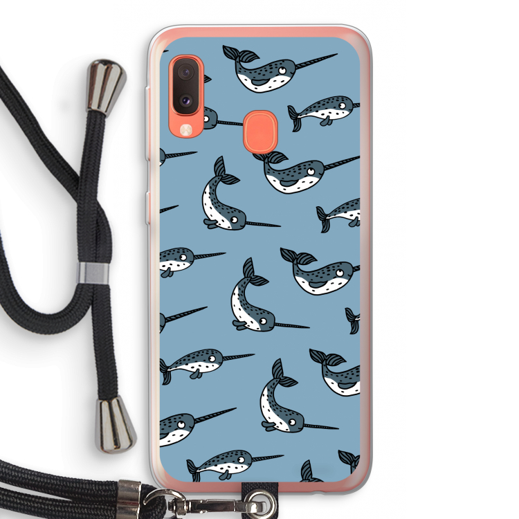 Narwhal: Samsung Galaxy A20e Transparant Hoesje met koord