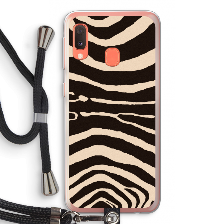 Arizona Zebra: Samsung Galaxy A20e Transparant Hoesje met koord